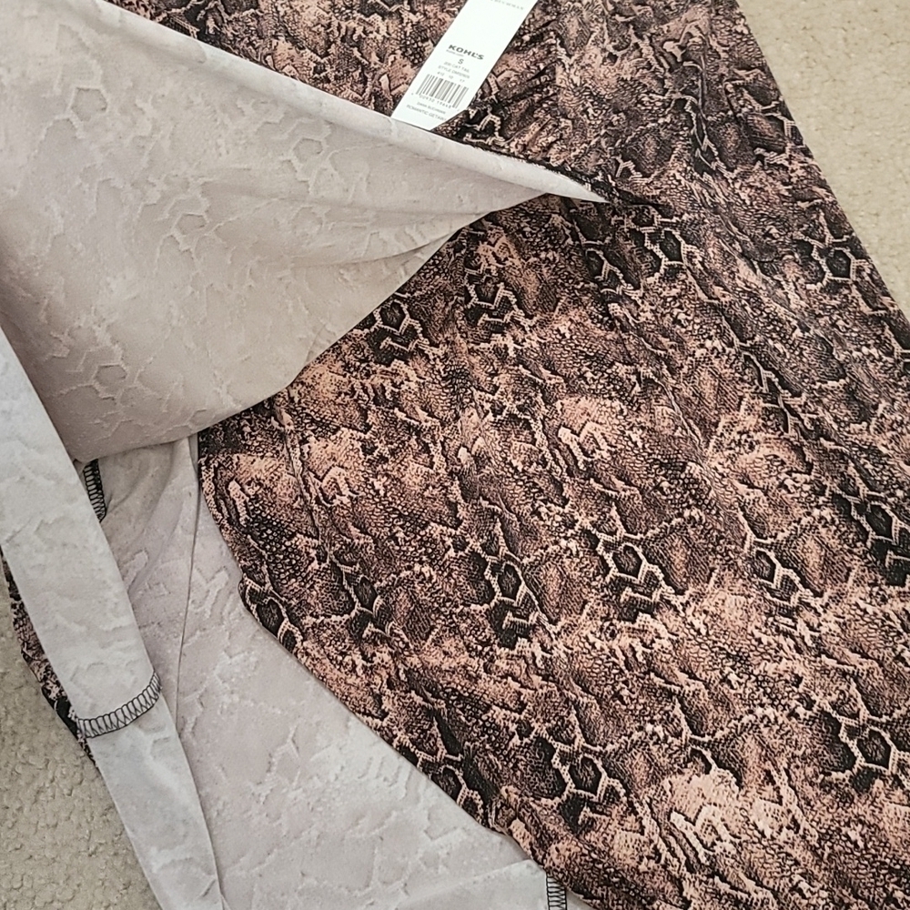 NWT Dana Buchman | Snakeskin Print Dress with Side Ruching - Picture 6 of 6